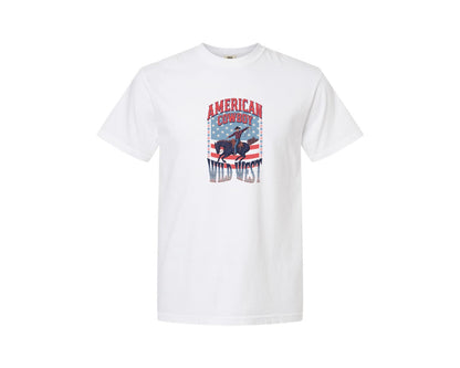 brand:Comfort Colors|color:White|American Cowboy Wild West Vintage Graphic T-Shirt