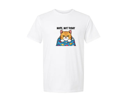 brand:Generic|color:White|Nope Not Today Grumpy Cat Quote Graphic T-Shirt