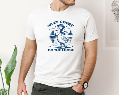 brand:Bella Canvas|color:White|Silly Goose On The Loose 11 Graphic T-Shirt
