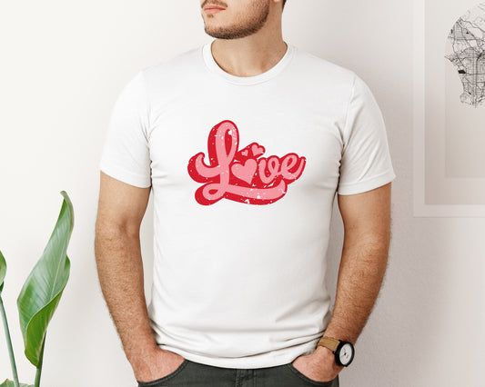 Retro Love Valentine Valentine Love Graphic T-Shirt