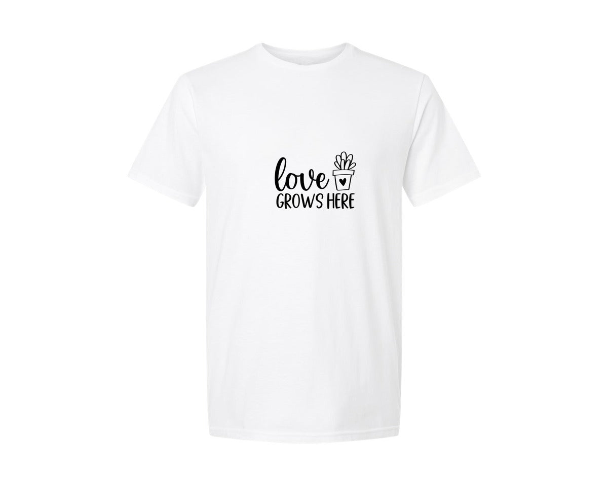 brand:Generic|color:White|Love Grows Here 133 Graphic T-Shirt