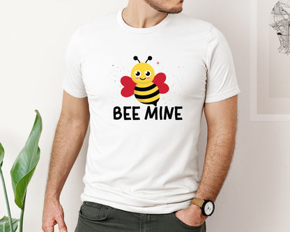 brand:Bella Canvas|color:White|Baby Onesievalentine Shirtbee Mine Graphic T-Shirt