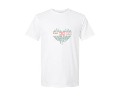 brand:Generic|color:White|Gigi Heart Shape Mothers Day Heart 3 Graphic T-Shirt