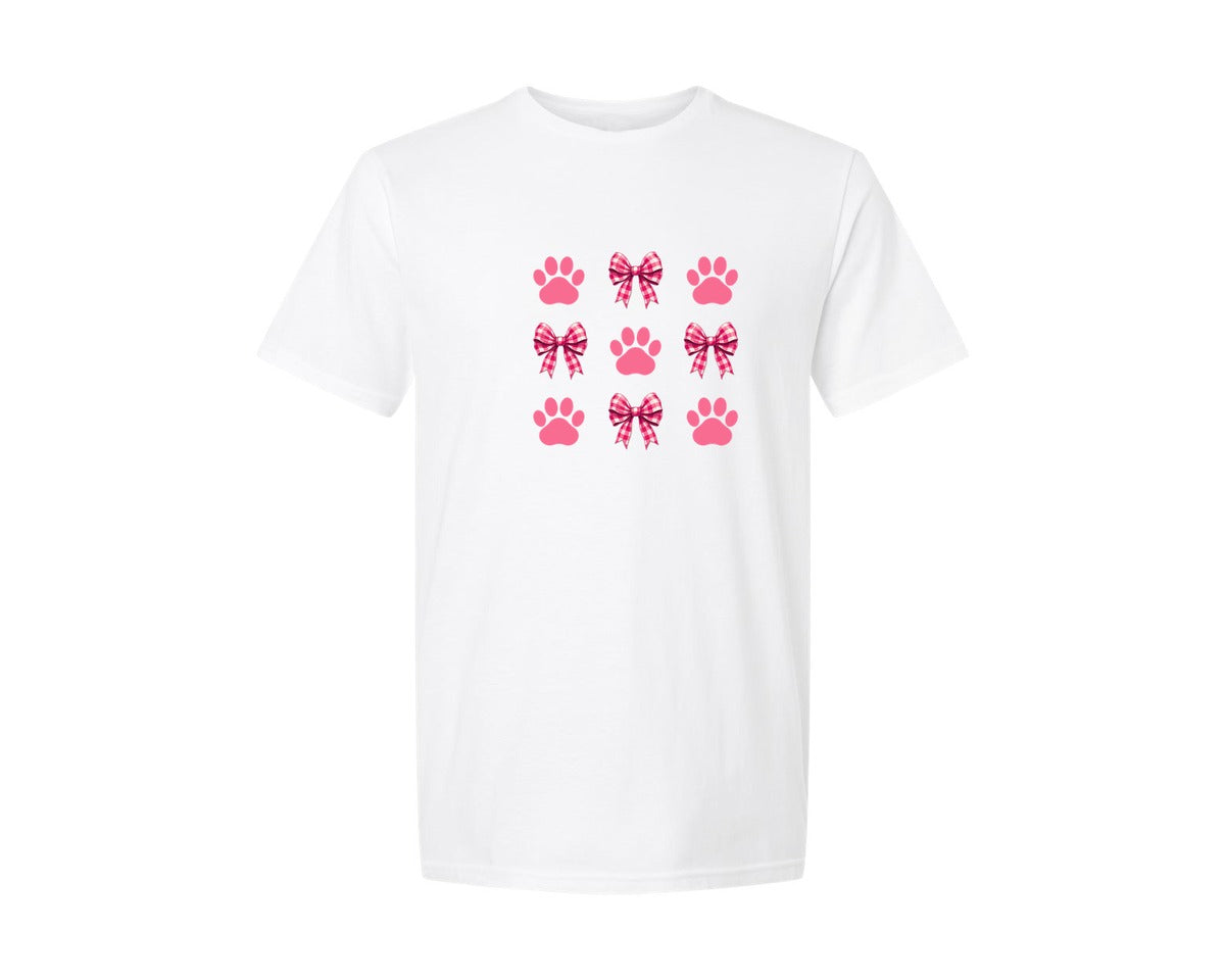 brand:Generic|color:White|Dog Paw Coquette Sbulimation Design Graphic T-Shirt