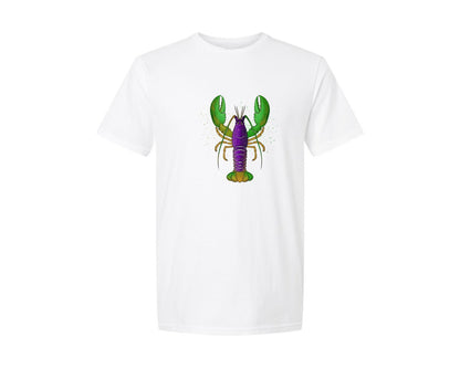 brand:Generic|color:White|Mardi Gras Crawfish Design Graphic T-Shirt