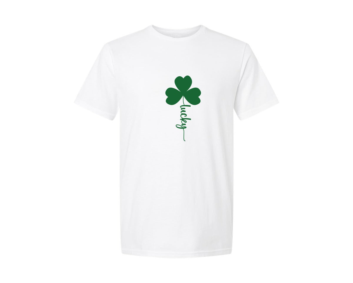 brand:Generic|color:White|Lucky Pngst Patricks Day Lucky Graphic T-Shirt
