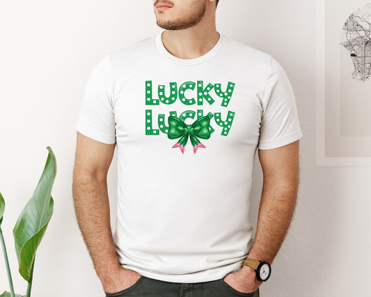St Patricks Day Lucky Coquette Bow 6 Graphic T-Shirt