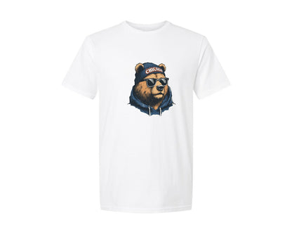 brand:Generic|color:White|Bear With Sunglasses Game Day Shirt Graphic T-Shirt