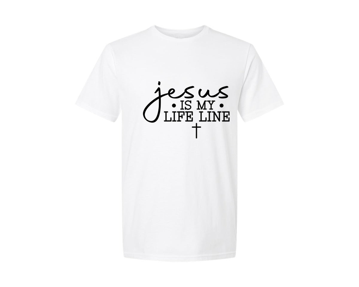 brand:Generic|color:White|Christian Heartbeat Jesus Graphic T-Shirt