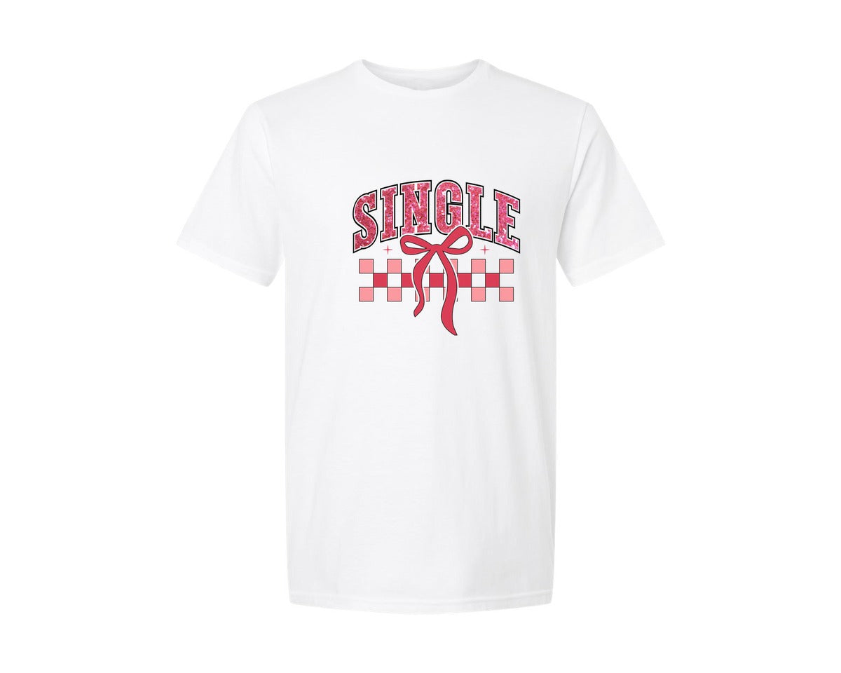 brand:Generic|color:White|Valentine Single T Shirt Design 2 Graphic T-Shirt
