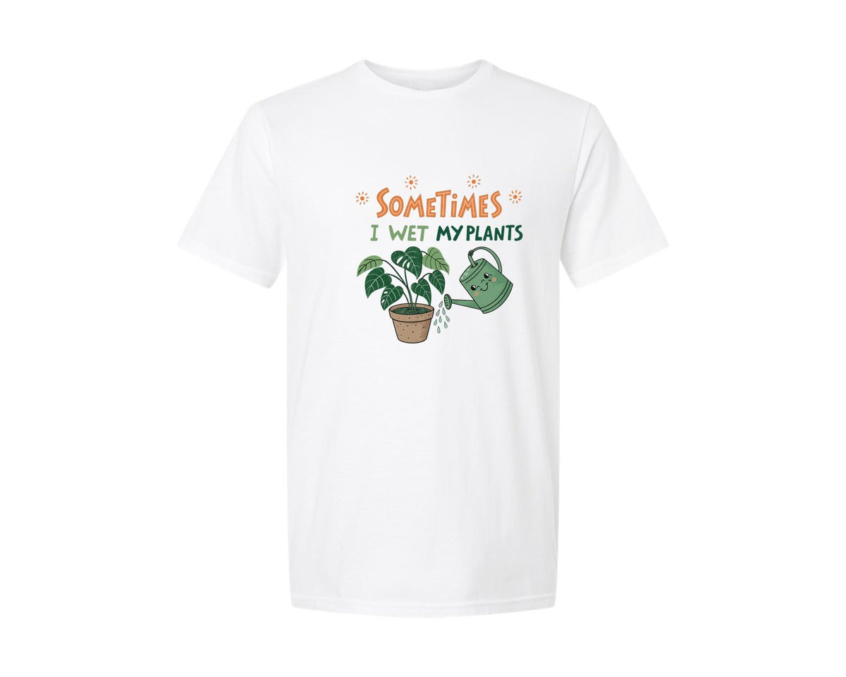 brand:Generic|color:White|Sometimes I Wet My Plants T Shirt 2 Graphic T-Shirt