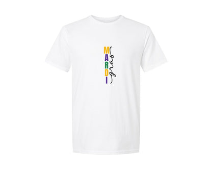 brand:Generic|color:White|Mardi Gras Trendy Mardi Gras Graphic T-Shirt