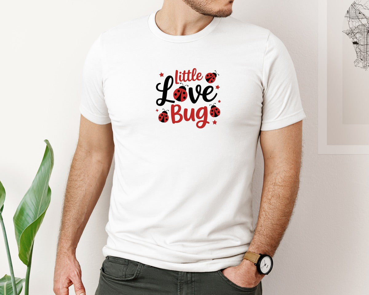 brand:Bella Canvas|color:White|Little Love Bug Valentine Graphic T-Shirt
