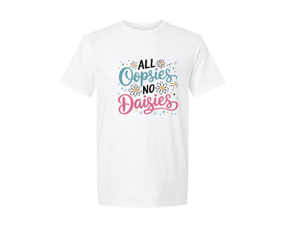 brand:Generic|color:White|Oopsies No Daisies Cute Quote Art Graphic T-Shirt