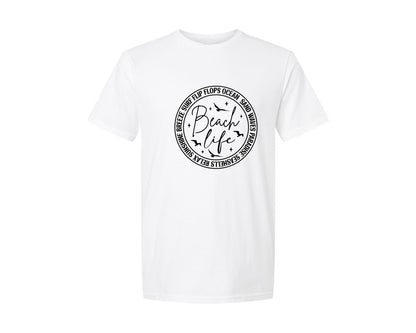 brand:Generic|color:White|Beach Life Beach Vacation Graphic T-Shirt