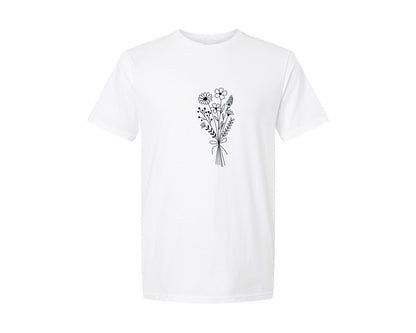 brand:Generic|color:White|Flowers Flower Split Monogram 3 Graphic T-Shirt