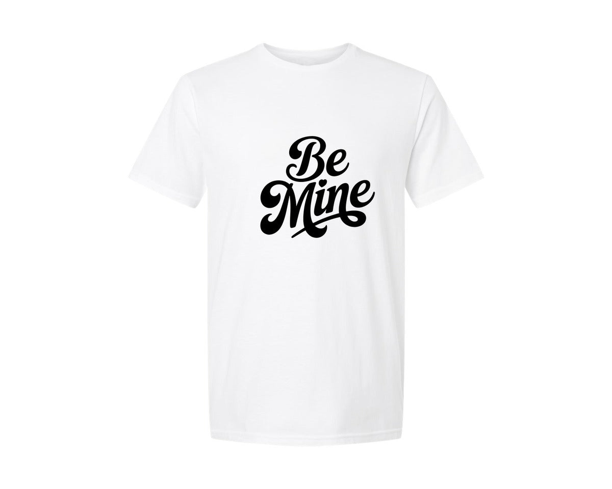 brand:Generic|color:White|Be Mine Valentines Day 18 Graphic T-Shirt