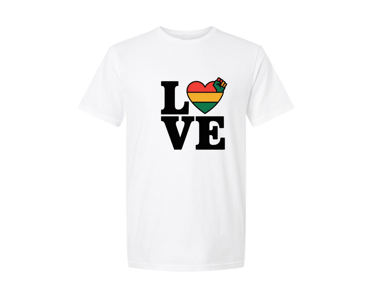 brand:Generic|color:White|Love Black History Month Graphic T-Shirt