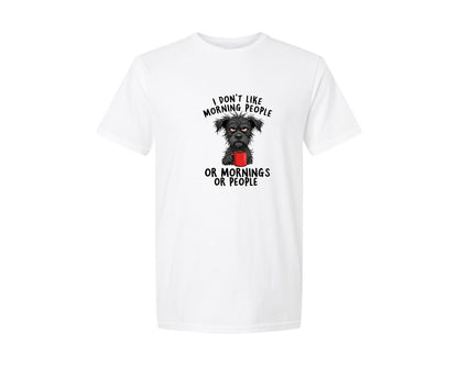 brand:Generic|color:White|Funny Grumpy Dog Coffee Design Graphic T-Shirt