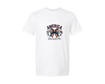 brand:Generic|color:White|America 1776 Land Of The Free 4 Graphic T-Shirt