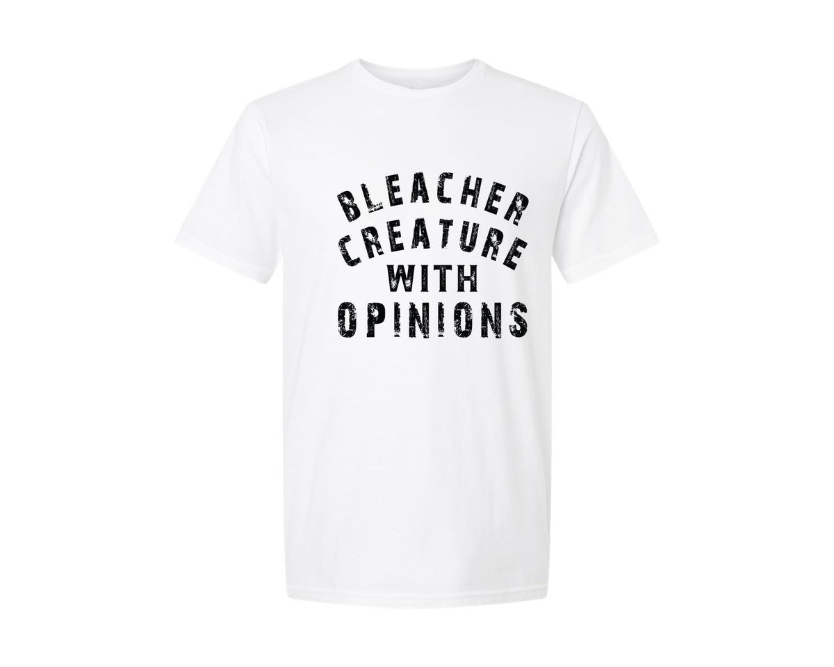 brand:Generic|color:White|Bleacher Creature With Opinions 2 Graphic T-Shirt