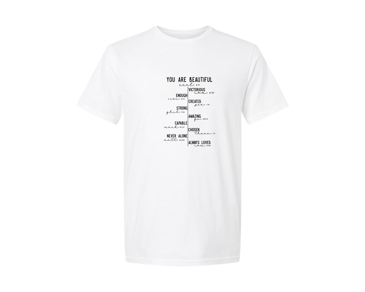 brand:Generic|color:White|Created With A Purpose You Are Graphic T-Shirt
