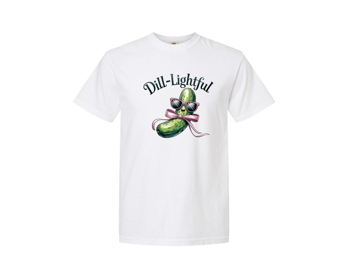 brand:Comfort Colors|color:White|Dill Lightful Funny Pickle 2 Graphic T-Shirt