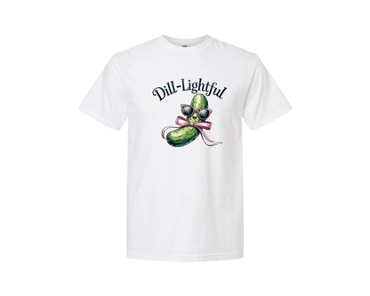 brand:Comfort Colors|color:White|Dill Lightful Funny Pickle 2 Graphic T-Shirt