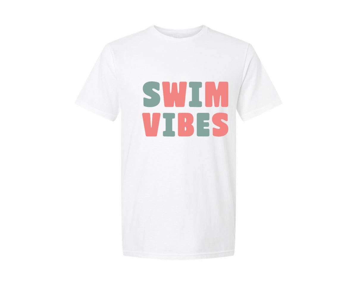 brand:Generic|color:White|Retro Swim Vibes T Shirt Design Graphic T-Shirt