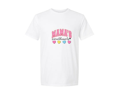 brand:Generic|color:White|Mamas Sweetheart Valentine Hea Graphic T-Shirt