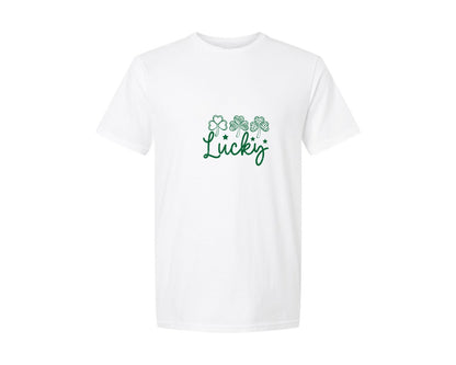 brand:Generic|color:White|St Patricks Day Shamrock Heart 14 Graphic T-Shirt