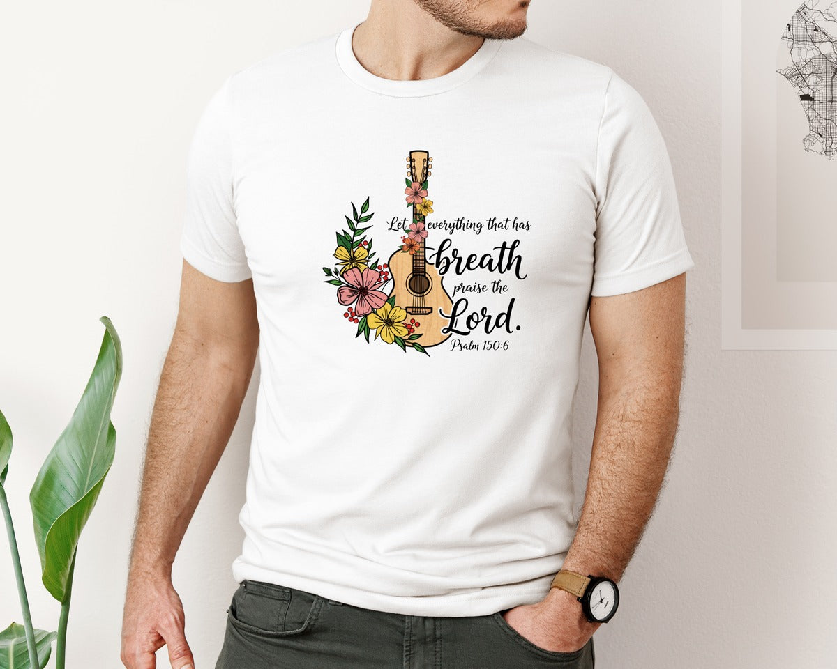 brand:Bella Canvas|color:White|Praise The Lord Psalm 1506 Graphic T-Shirt