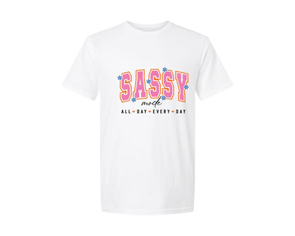 brand:Generic|color:White|Sassy Girl Quote Sassy Mode Graphic T-Shirt