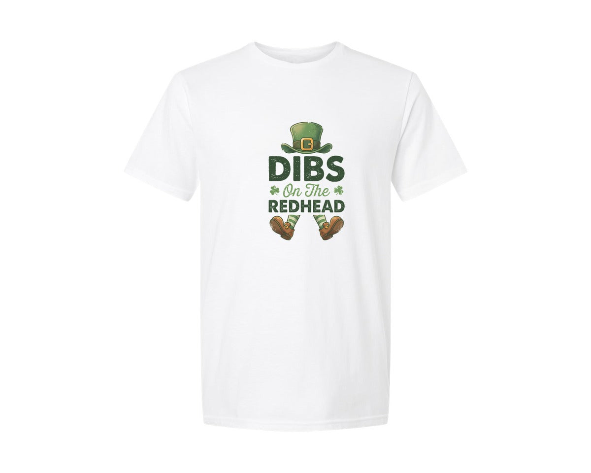 brand:Generic|color:White|Dibs On The Redhead St Patricks Day 3 Graphic T-Shirt