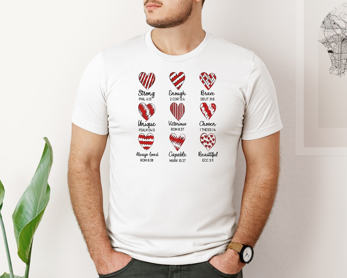 brand:Bella Canvas|color:White|God Says I Am Valentine Christian Graphic T-Shirt