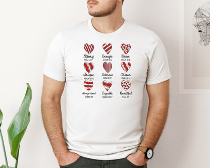 brand:Bella Canvas|color:White|God Says I Am Valentine Christian Graphic T-Shirt
