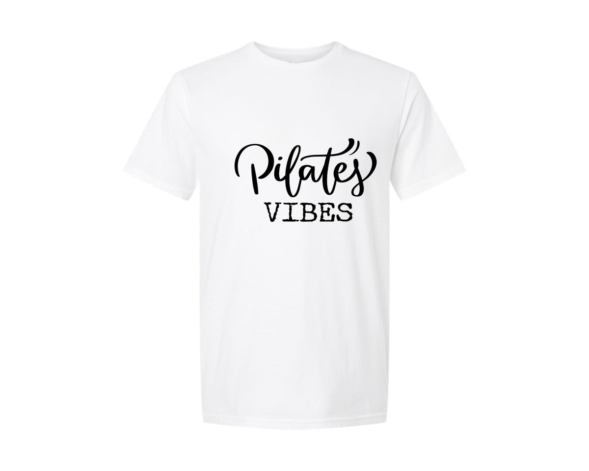brand:Generic|color:White|Pilates Vibespilates Svgpilates Graphic T-Shirt