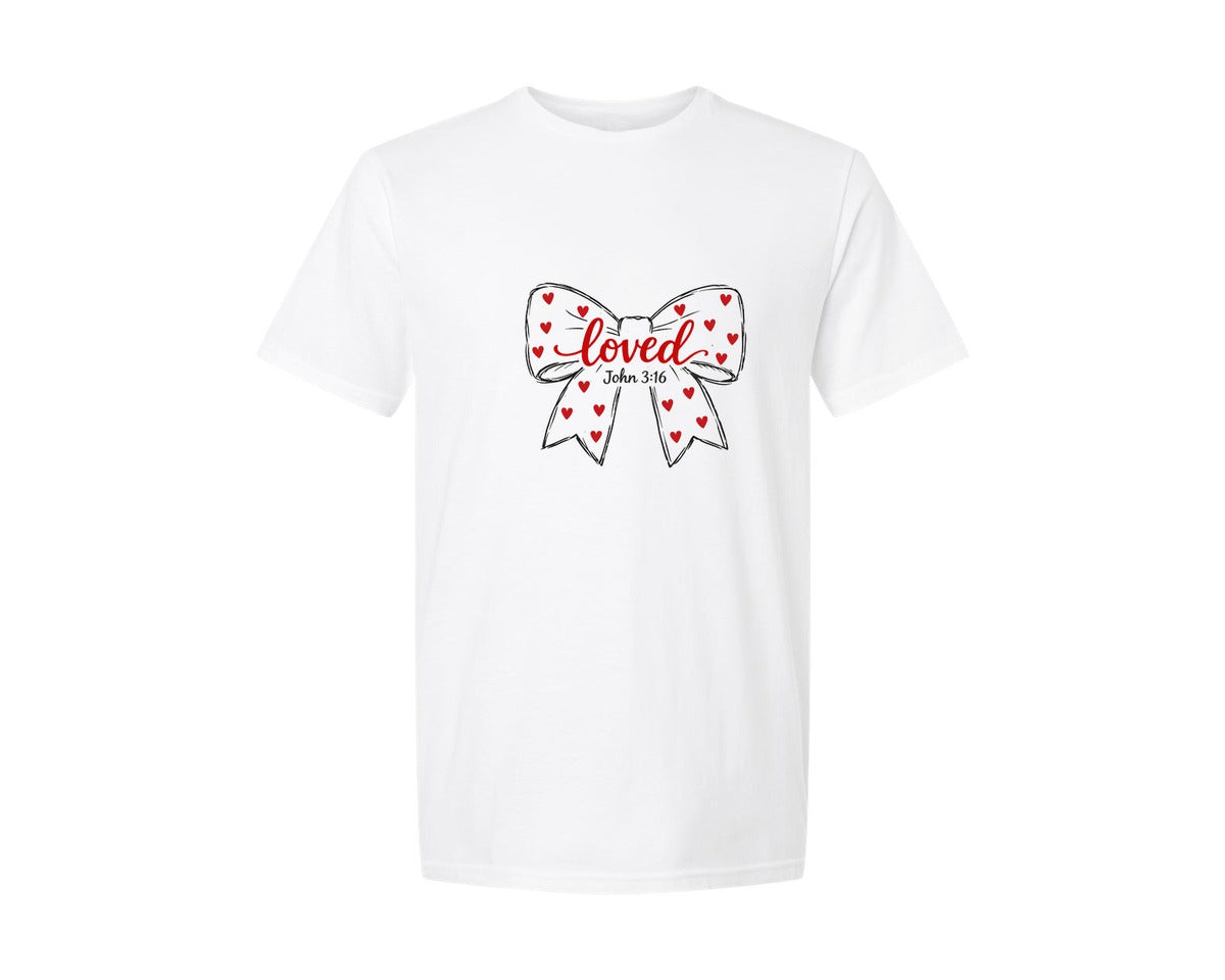 brand:Generic|color:White|Christian Valentine Coquette Bow 2 Graphic T-Shirt