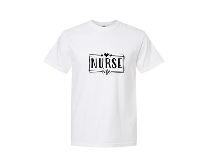 brand:Comfort Colors|color:White|Nurse Life Nursing Life Cna Graphic T-Shirt
