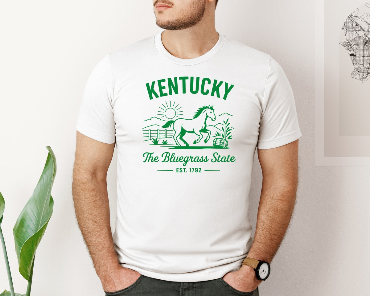brand:Bella Canvas|color:White|Kentucky The Bluegrass State 2 Graphic T-Shirt
