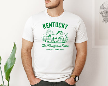 brand:Bella Canvas|color:White|Kentucky The Bluegrass State 2 Graphic T-Shirt