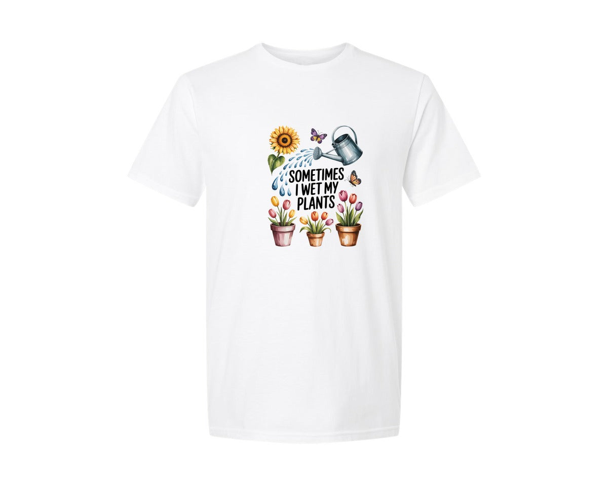 brand:Generic|color:White|Sometimes I Wet My Plants 2 Graphic T-Shirt