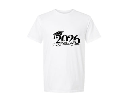 brand:Generic|color:White|Class Of 2026 Script Graphic T-Shirt