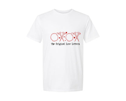 brand:Generic|color:White|Faux Yarn Xoxo The Original Love Letter Graphic T-Shirt