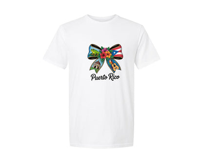 brand:Generic|color:White|Puerto Rico Tropical Bow 4 Graphic T-Shirt
