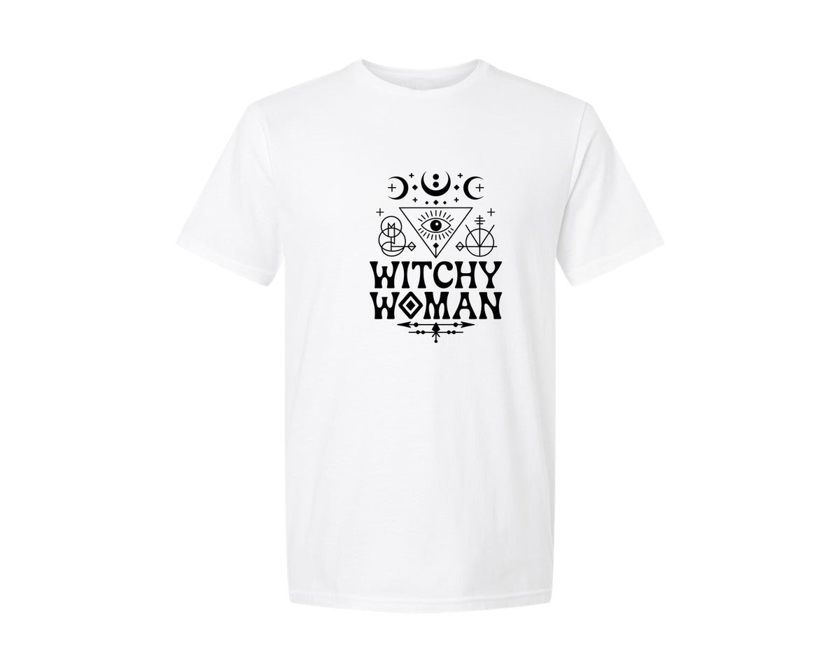 brand:Generic|color:White|Witchy Woman Halloween 2 Graphic T-Shirt