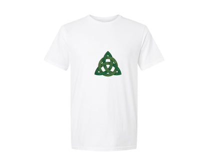 brand:Generic|color:White|Green Celtic Trinity Knot Symbol Graphic T-Shirt