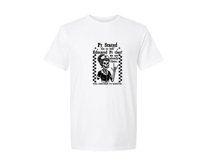 brand:Generic|color:White|Funny Women Skeleton Nurse Quote Graphic T-Shirt
