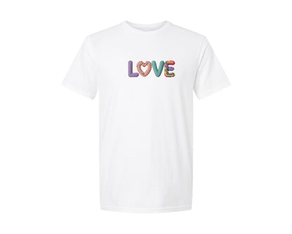 brand:Generic|color:White|Love Yarn Crochet Valentines Day Graphic T-Shirt