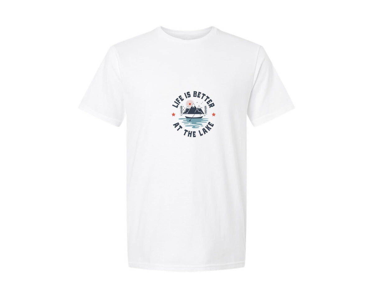 brand:Generic|color:White|Life Is Better At The Lake Lake 2 Graphic T-Shirt